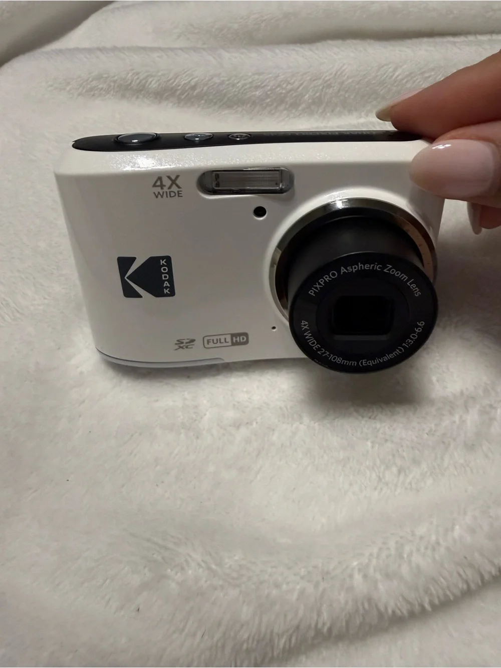 Kodak White Compact Point-and-Shoot Digital Camera